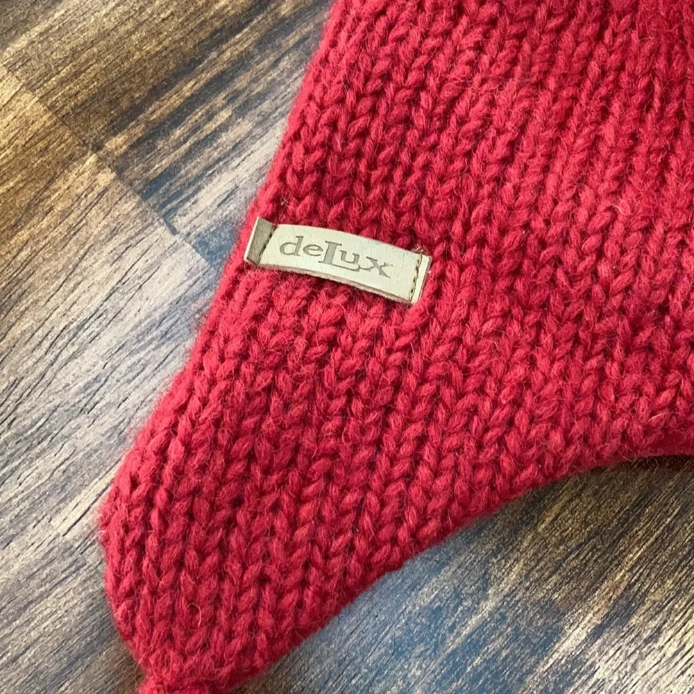 Handmade Elmo Character Kids’ Beanie Winter Hat Poms Hand Crafted RARE EUC